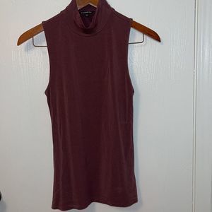 Express Sleeveless Turtleneck - Burgundy - Size S